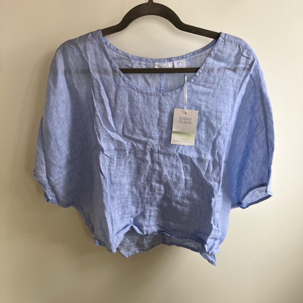 Sigrid Olsen Linen Batwing Top